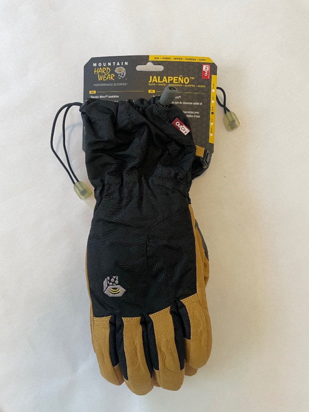 New Mountain Hardwear Jalapeno Waterproof Leather Ski Gloves, Brown, Men's M